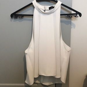 Zara high neck ivory going out top